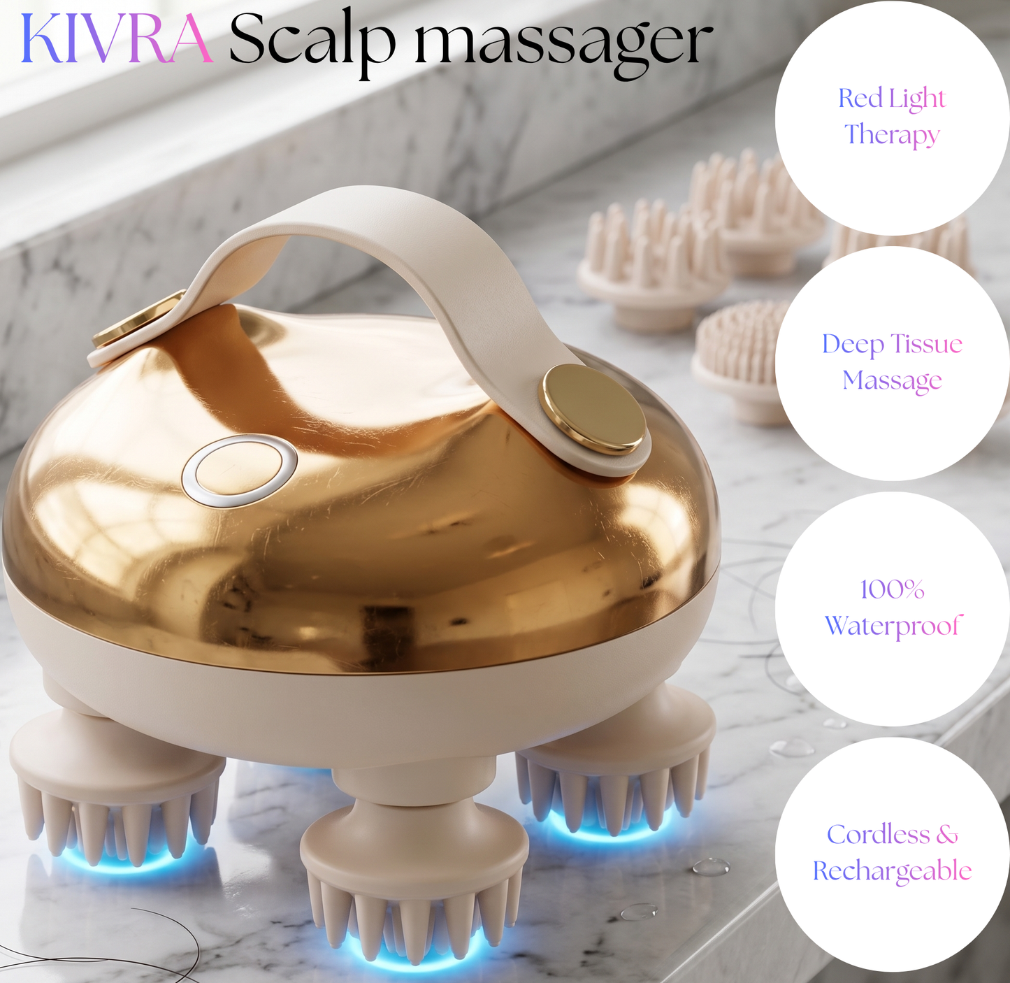 KIVRA™ Deep Tissue Scalp Massager | Professional Stress Relief & Hair Growth Stimulator